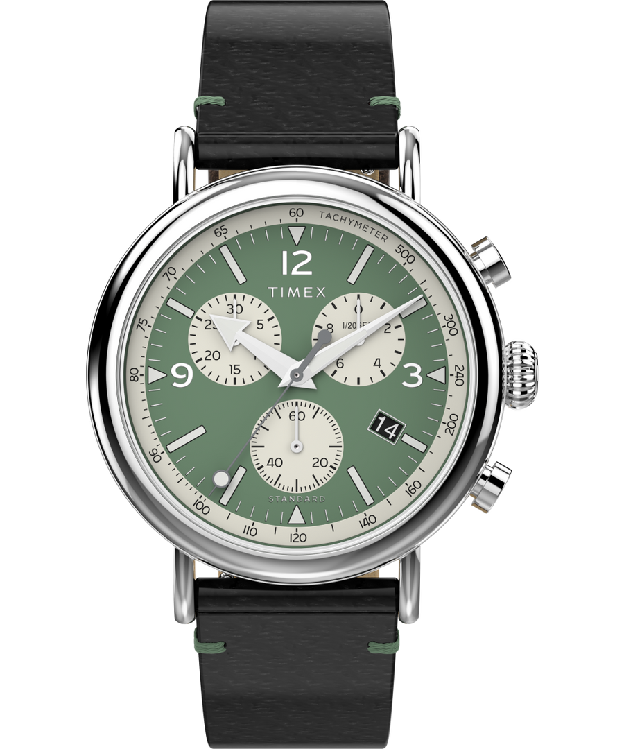 TW2V71000VQ Timex Standard Chronograph 41mm Eco-Friendly Leather Strap Watch primary image