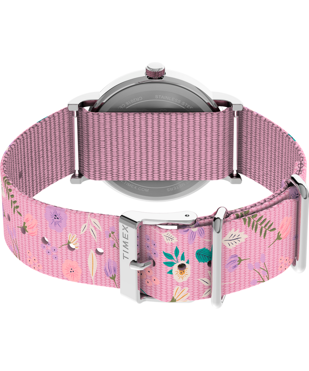 TW2V77800JT Timex Weekender X Peanuts In Bloom 38mm Fabric Strap Watch back (with strap) image