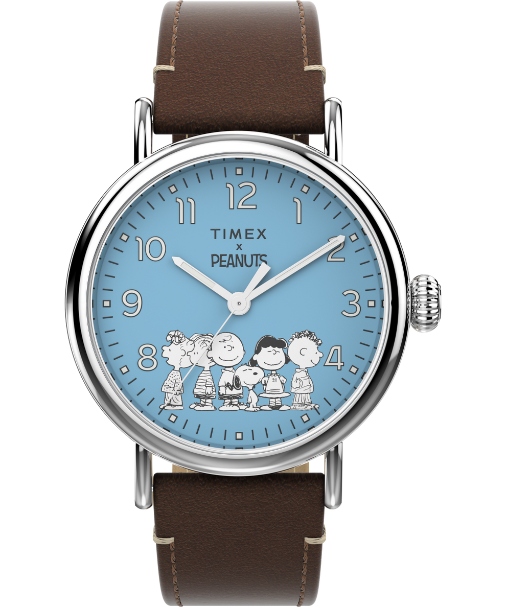 TW2V89800VQ Standard  40mm Peanuts Gang Blue Dial Silver-tone Case Brown Leather Strap primary image