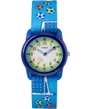 TW7C16500XY TIMEX TIME MACHINES® 29mm Blue Soccer Elastic Fabric Kids Watch primary image