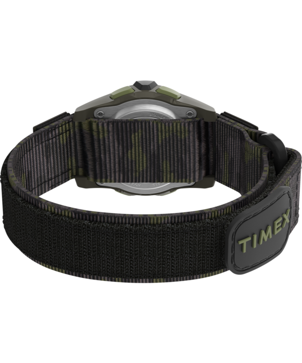 TW7C77500XY TIMEX TIME MACHINES® 35mm Green/Brown Camo Fast Wrap® Kids Digital Watch back (with strap) image