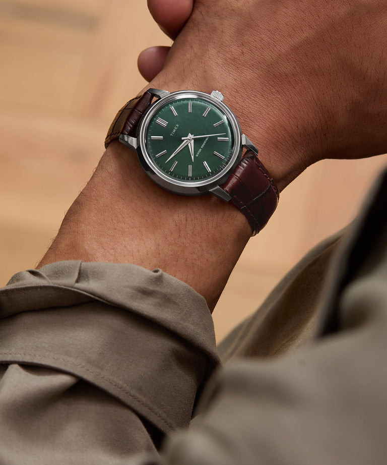Todd Snyder x Timex Marlin® Automatic: Time Served Neat. Garnished in Olive.
