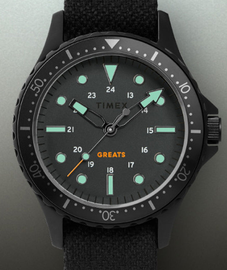 Up close of watch with dark background