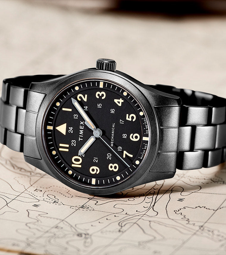 Timex Male Black Analog Leather Watch | Timex – Just In Time