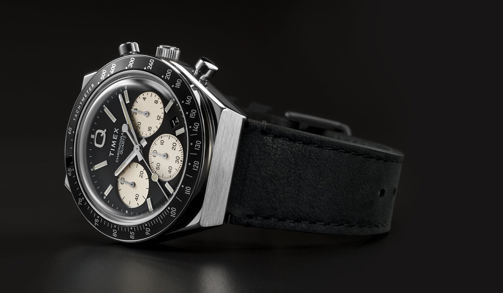 Timex Men's Q Chronograph Stainless Steel Bracelet Watch