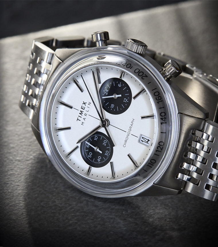 Marlin® Jet Quartz Chronograph 40mm Stainless Steel Bracelet Watch