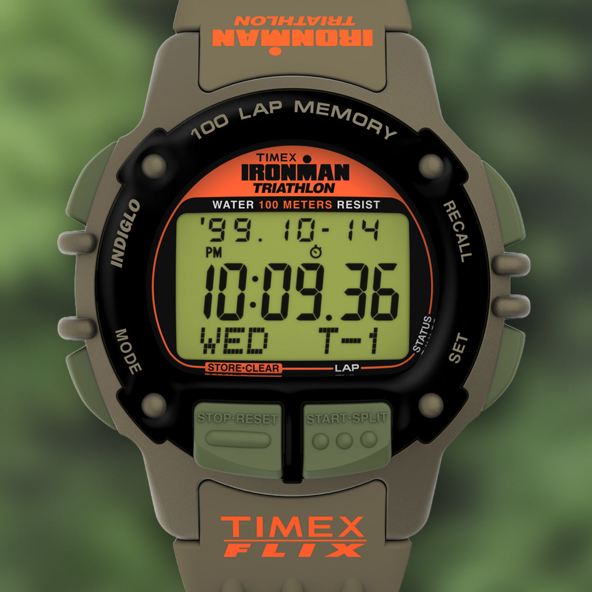 Huckberry x TIMEX® IRONMAN® Flix 100 Lap 42mm Resin Strap Watch
