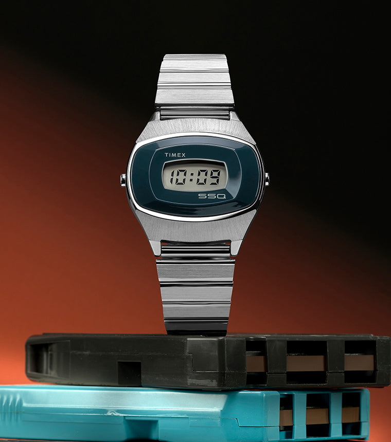 Q Timex® 1975 SSQ Digital Reissue 38mm Stainless Steel Bracelet