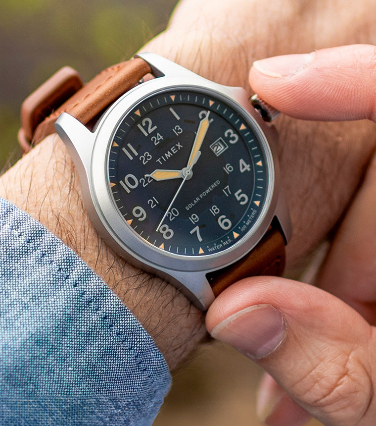 Expedition Field Post Solar 41mm Eco-Friendly Leather Strap Watch