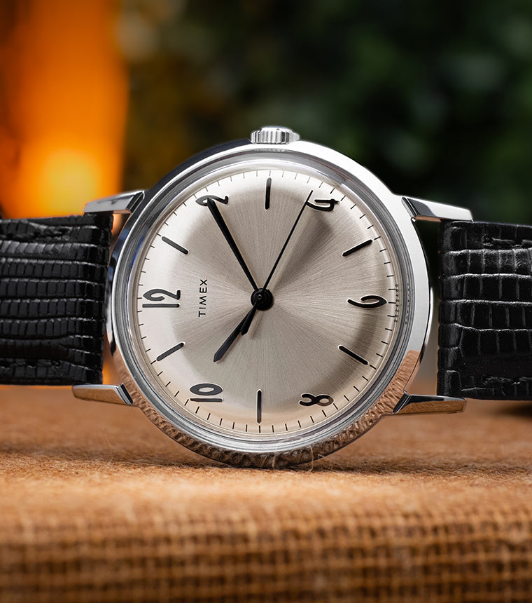 【美品】TIMEX マリーン　復刻モデル　手巻き腕時計 TW2R47900 Marlin® Hand-Wound 34mm Leather Strap Watch - TW2R47900