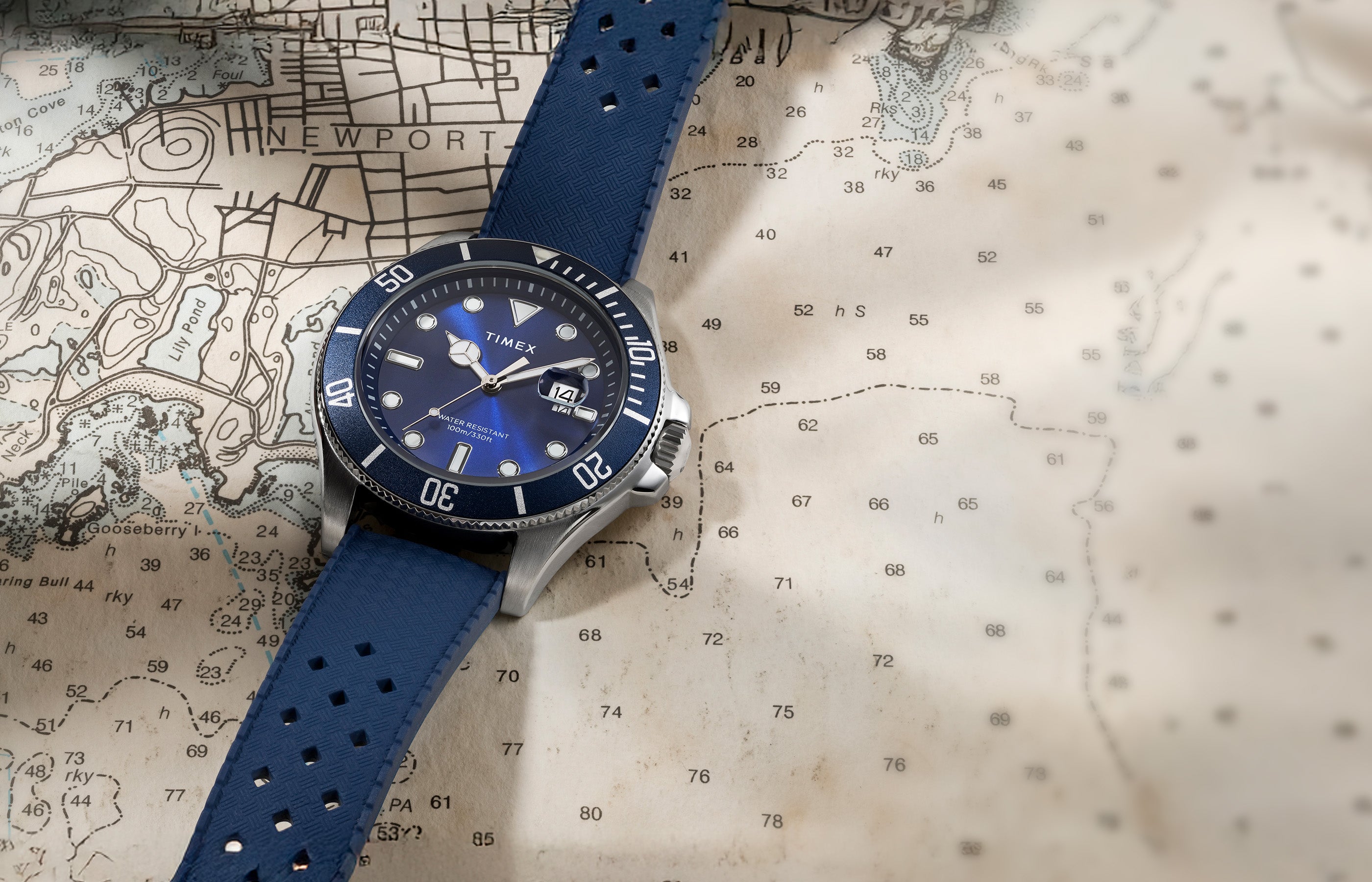 Harborside Coast 44mm Synthetic Rubber Strap Watch - TW2Y05000