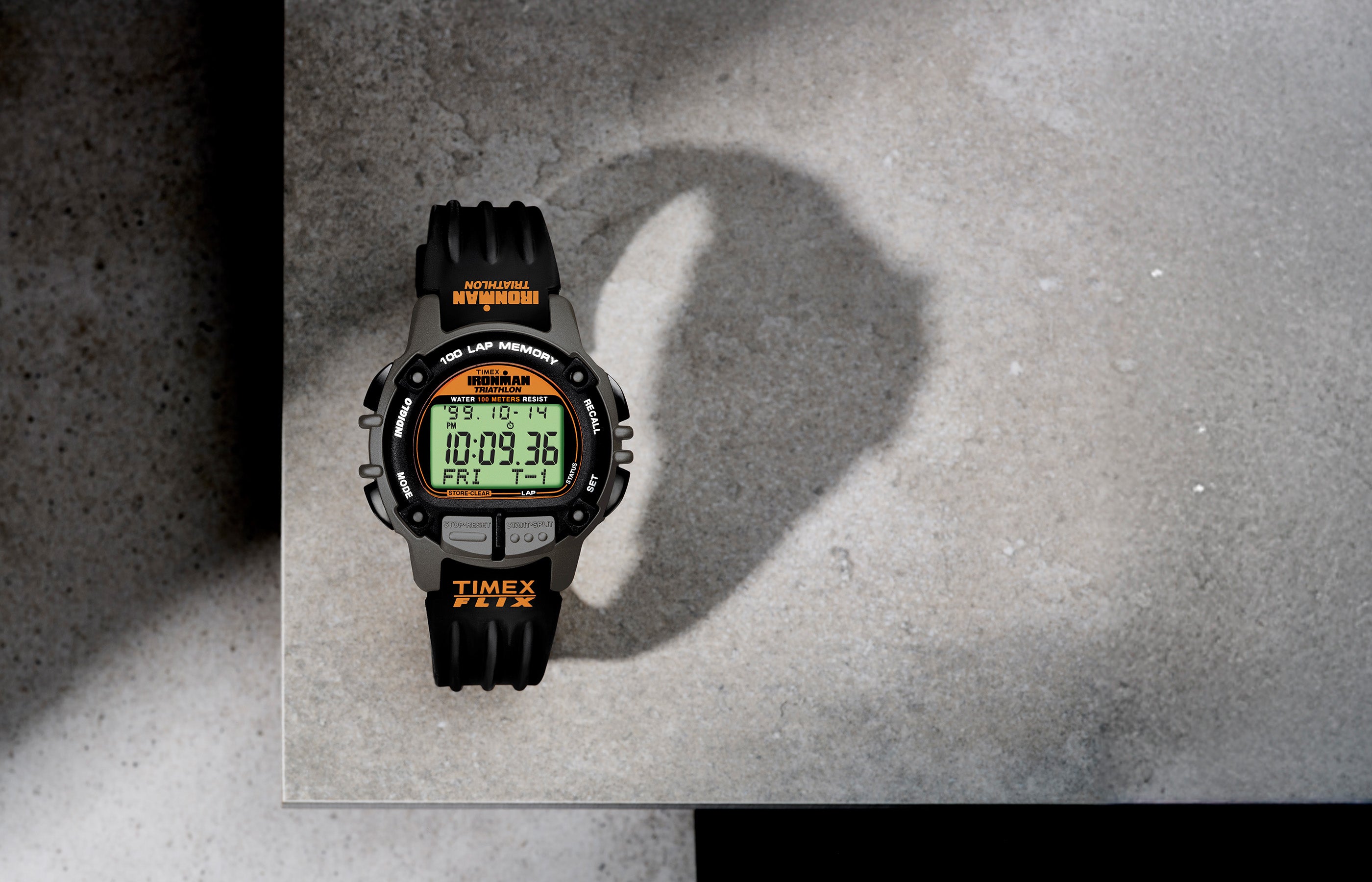 TIMEX® IRONMAN® Flix 100 Lap 42mm PU Strap Watch - TW5M63200