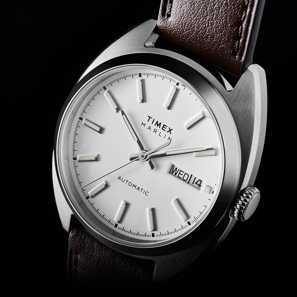 Marlin® Draper Automatic 37mm Leather Strap Watch - TW2Y65200 | Timex US