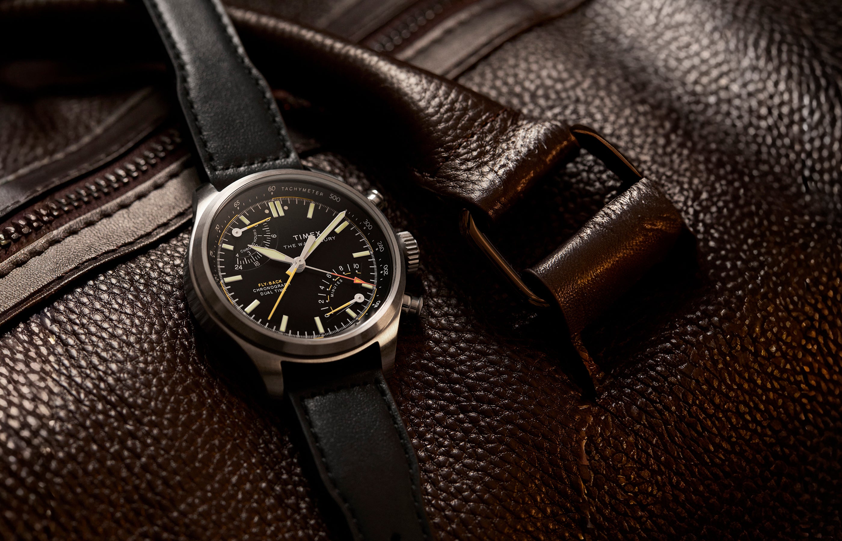Waterbury Ace Fly-Back Chronograph 43mm Leather Strap Watch