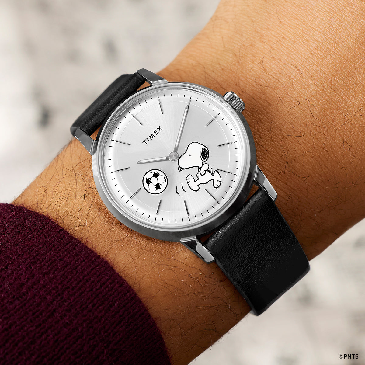 Peanuts® x Timex Marlin® Automatic Soccer 40mm Leather Strap Watch