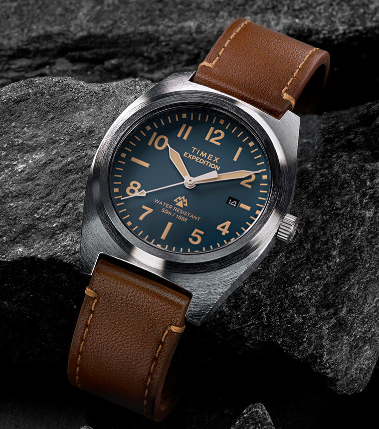Expedition® Capstone 39mm Eco-Friendly Leather Strap Watch