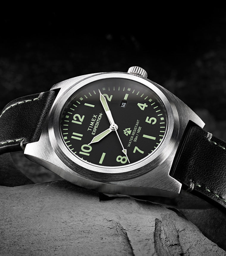 Expedition® Capstone 39mm Eco-Friendly Leather Strap Watch