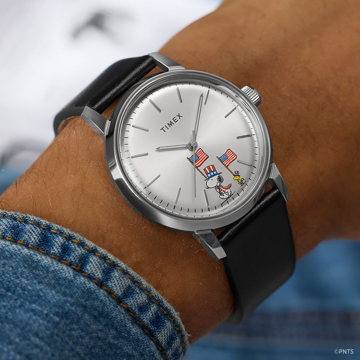 Peanuts® x Timex Marlin® Automatic Americana 40mm Leather Strap