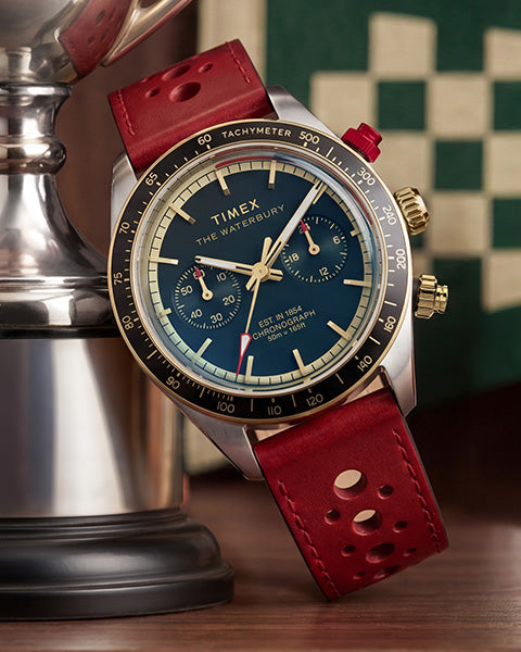 Timex World Time 1972 Reissue 39mm Leather Strap Watch - TW2V69500