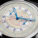 Close-up of the Marlin® Neo Classic Chronograph dial, highlighting its blue hands, red markings, and telemeter scale.