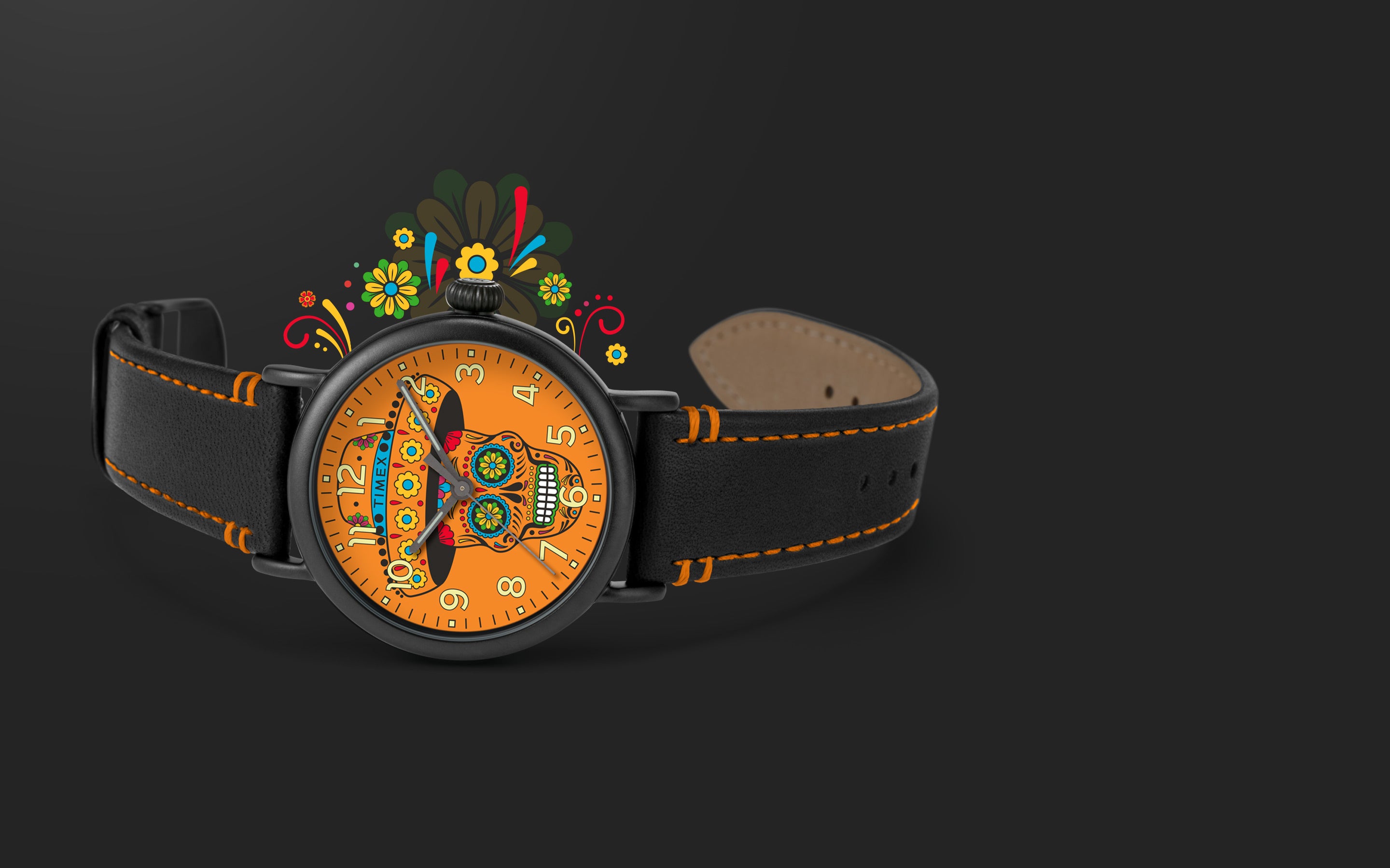 Timex Weekender Day of the Dead 38mm Leather Strap Watch