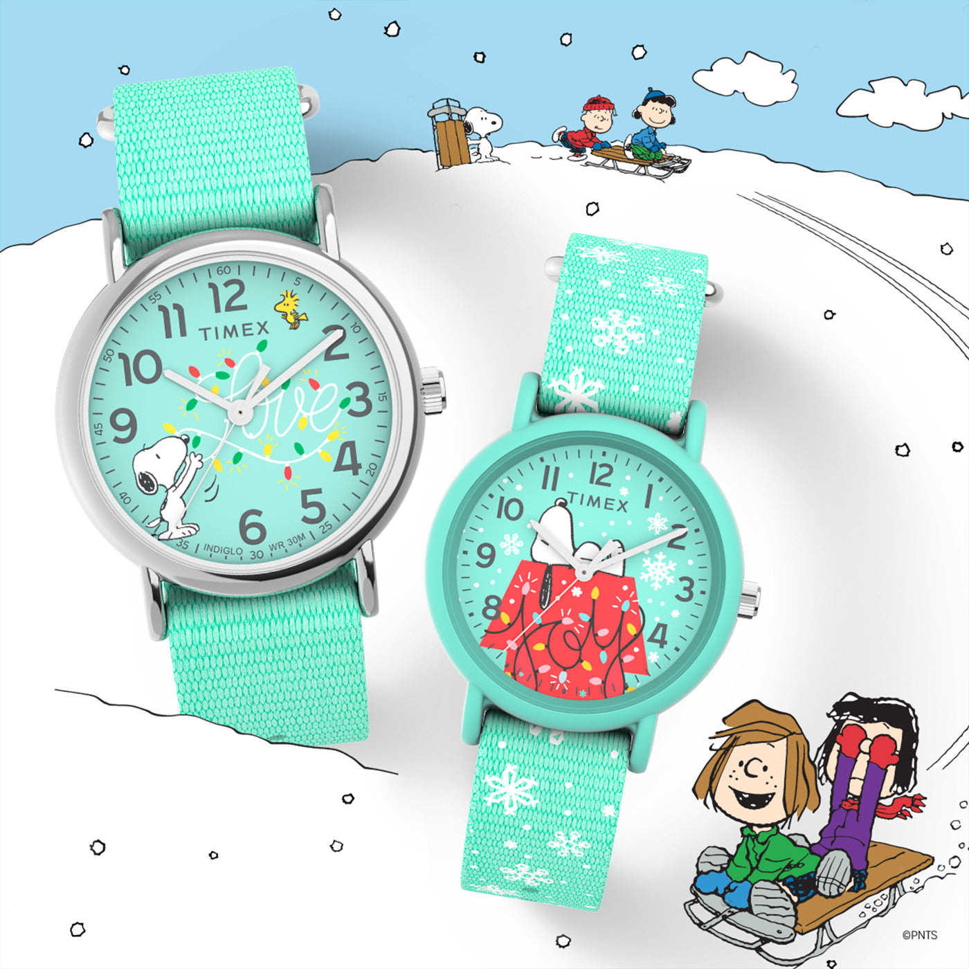 Timex x Peanuts Holiday 34mm Fabric Strap Watch - TW2W24700 | Timex US