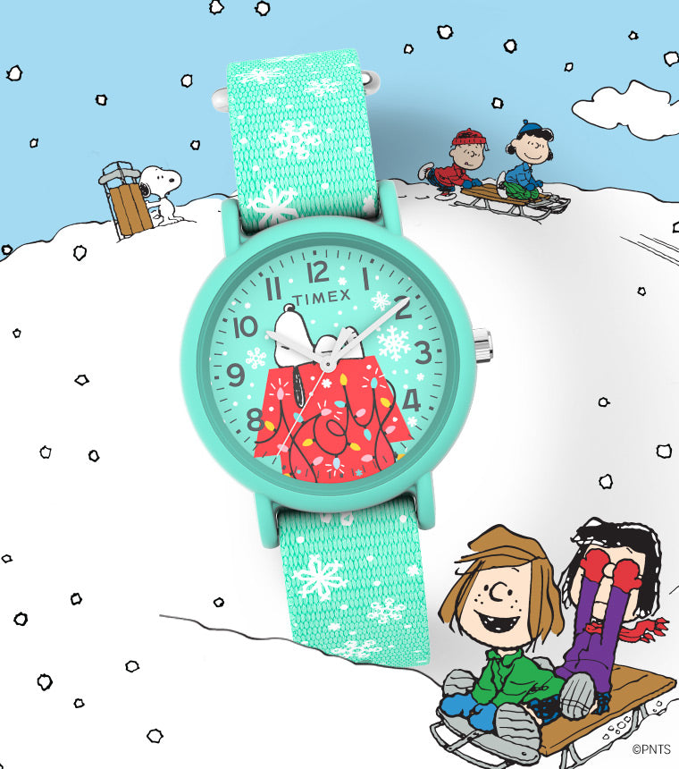 Timex x Peanuts Holiday 34mm Fabric Strap Watch - TW2W24700 | Timex US