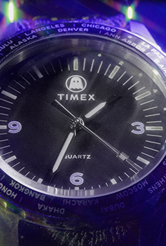 Dial and face of Timex x Ghostly 38mm Fabric Strap Watch