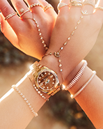 Timex x Jacquie Aiche Legacy Tiger's Eye Tribe Watch in a Women's Wrist.