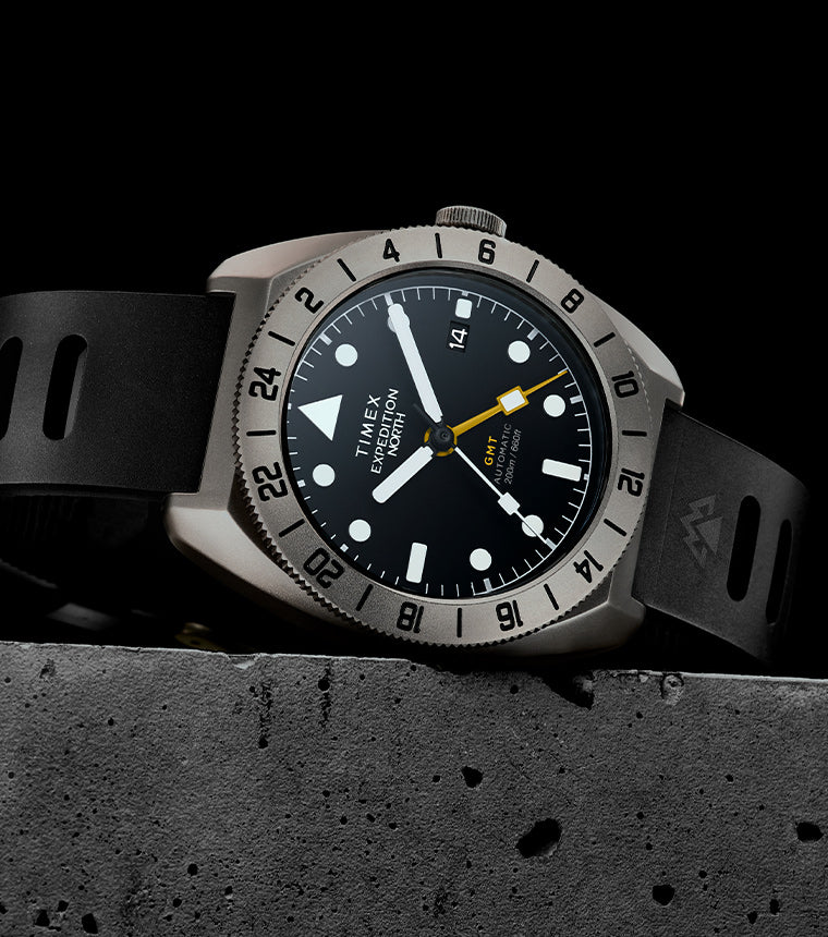 TIMEX タイメックス エクスペディション ノース GMT TW2W53000 Expedition GMT Titanium Automatic 41mm Silicone Strap Watch
