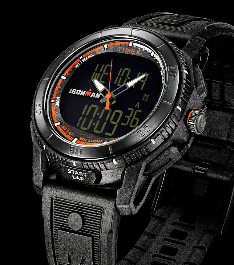 TIMEX® IRONMAN® Adrenaline Ana-digi PU Strap Watch in a Wrist