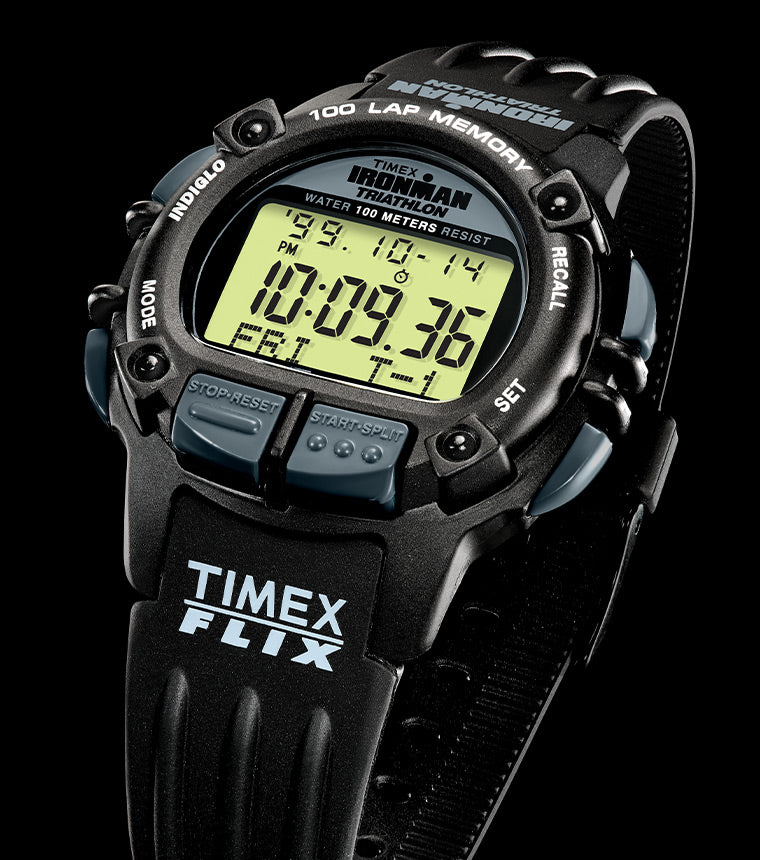 TIMEX® IRONMAN® Flix 100 Lap 42mm PU Strap Watch 