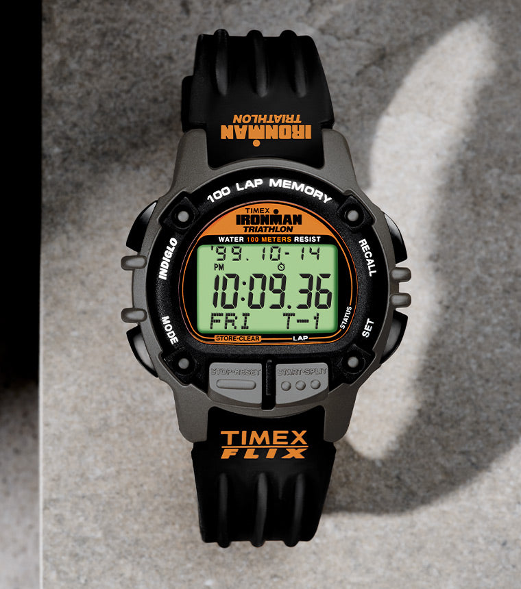 TIMEX® IRONMAN® Flix 100 Lap PU Strap Watch