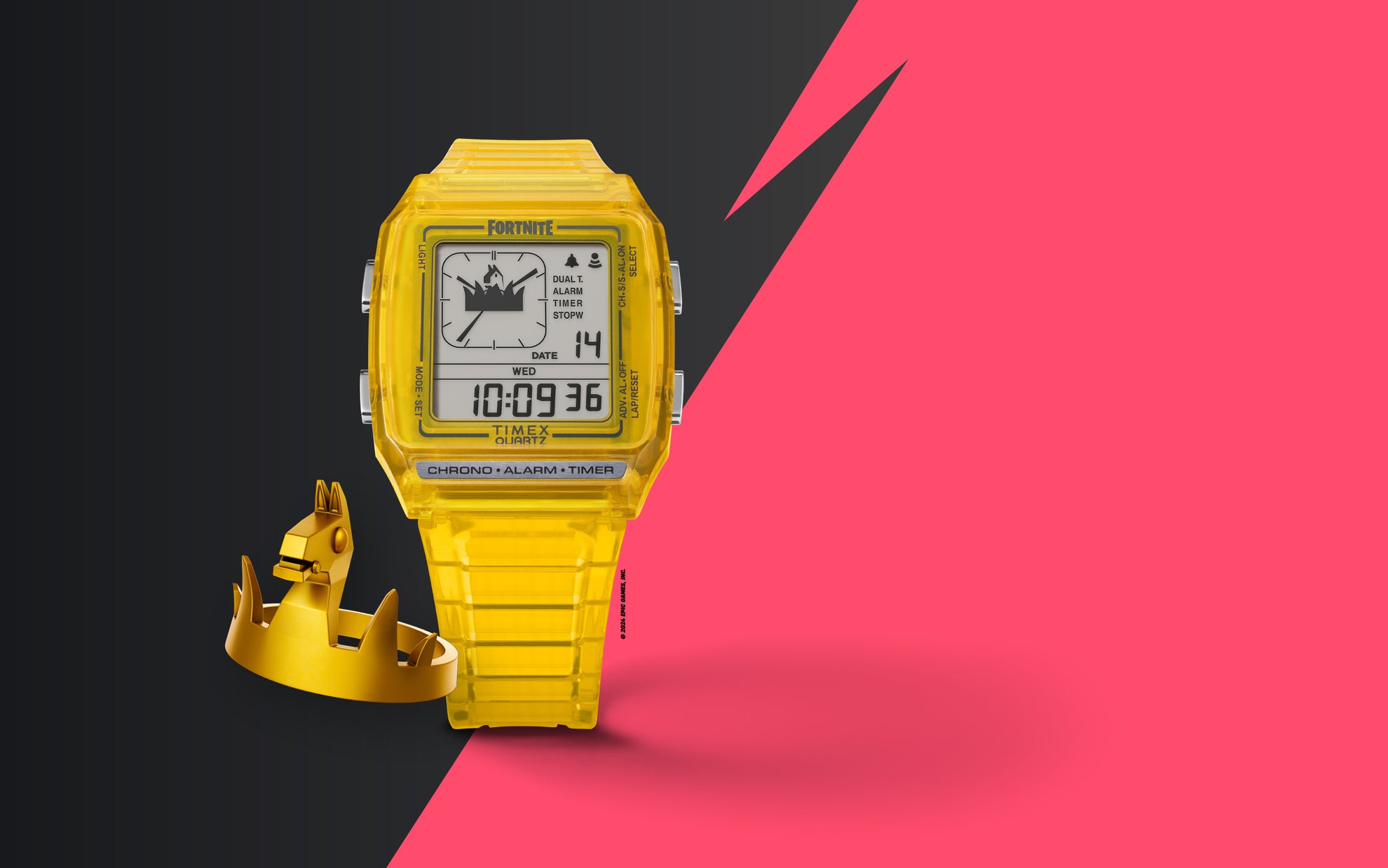 Q Timex LCA x Fortnite® Yellow Resin Strap Watch