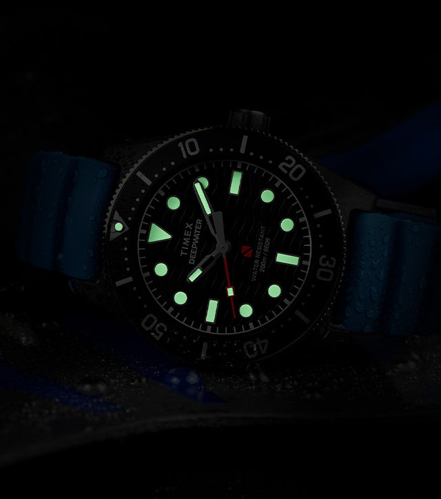 Deep Water Reef 200 Black Composite Blue Strap