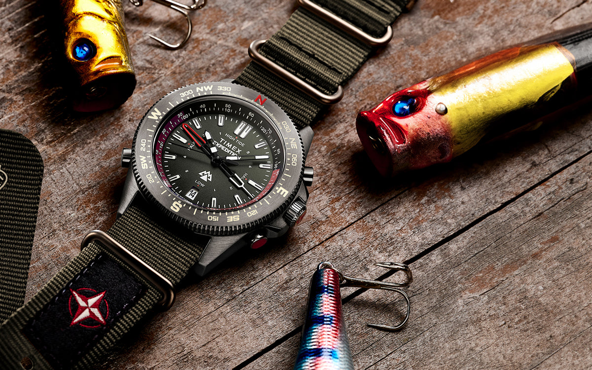 Fish Watch Strap Expedition Tide-Temp-Compass 43mm Fabric Strap Watch - TW2W91100 | Timex US