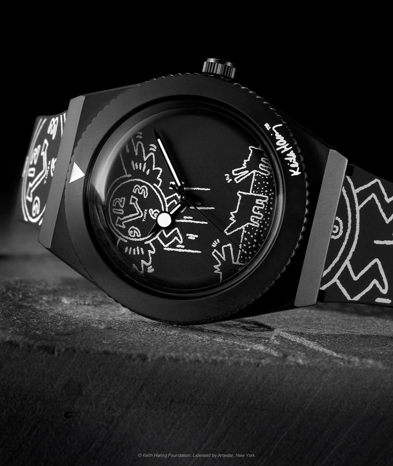 Q Timex x Keith Haring Synthetic Rubber Strap Watch