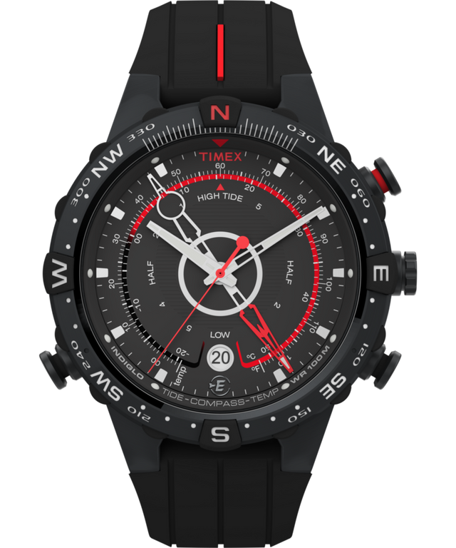 T2N720 Intelligent Quartz® Tide Temp Compass 45mm Silicone Strap Watch Primary Image