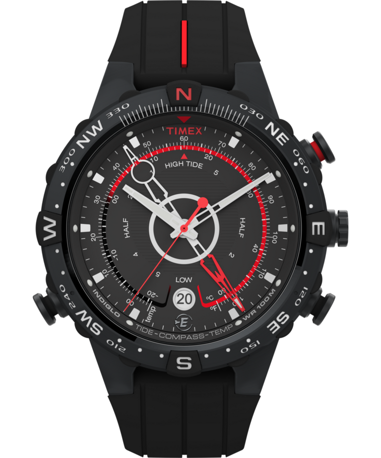 T2N720 Intelligent Quartz® Tide Temp Compass 45mm Silicone Strap Watch Primary Image