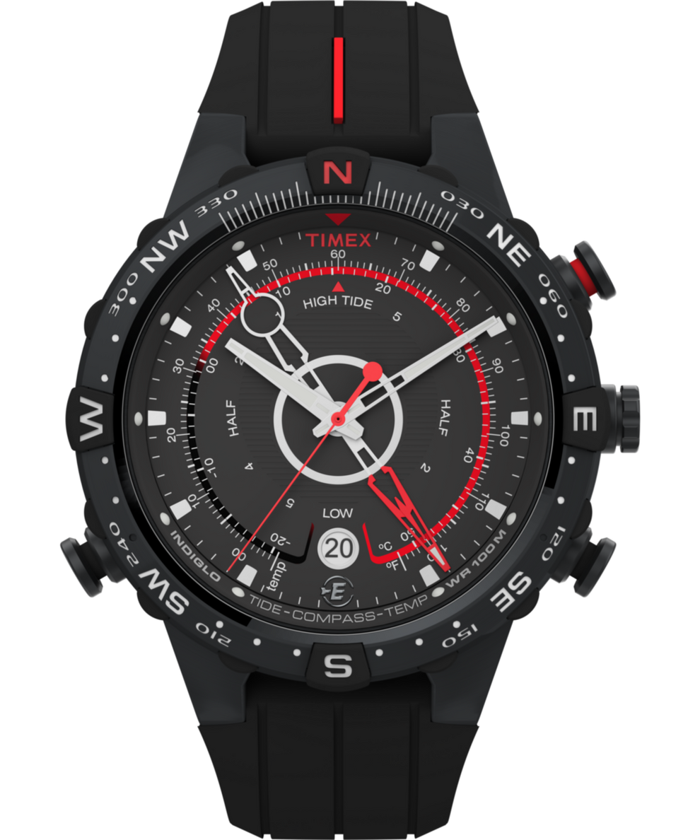 T2N720 Intelligent Quartz® Tide Temp Compass 45mm Silicone Strap Watch Primary Image