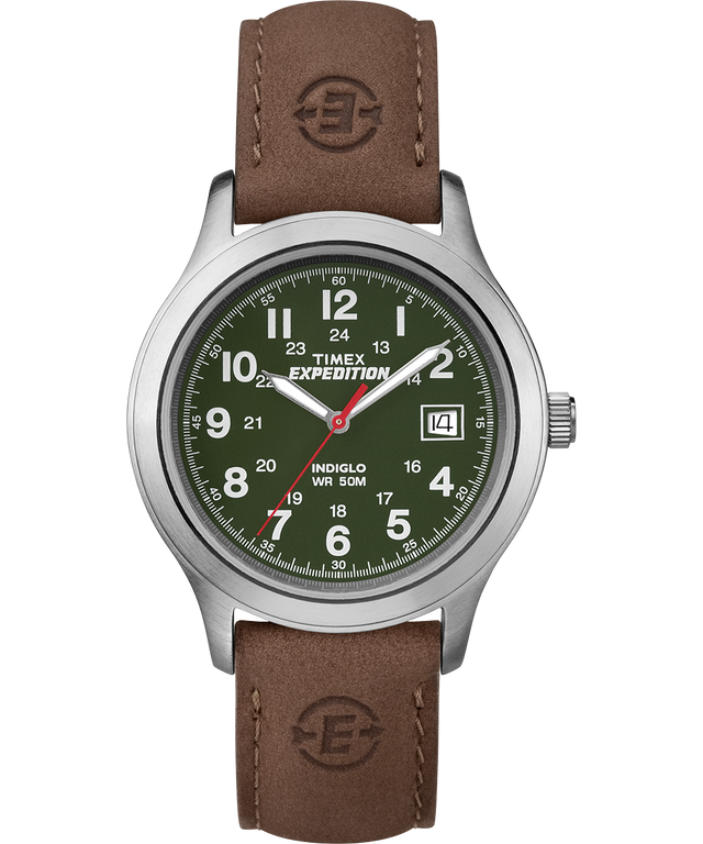 T40051 Expedition Metal Field 39mm Leather Strap Watch Primary Image