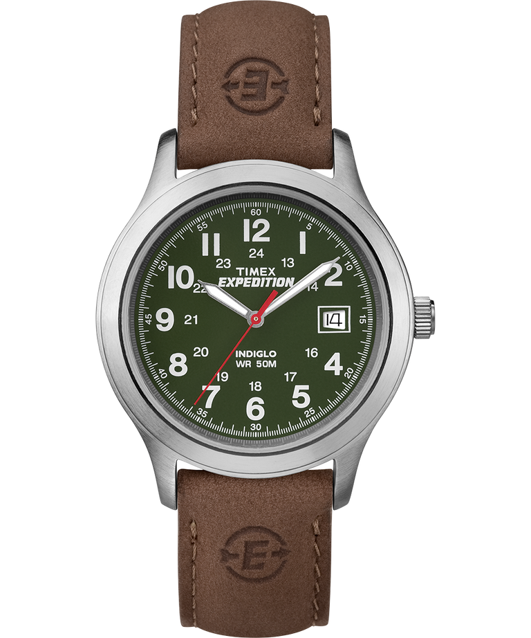 T40051 Expedition Metal Field 39mm Leather Strap Watch Primary Image