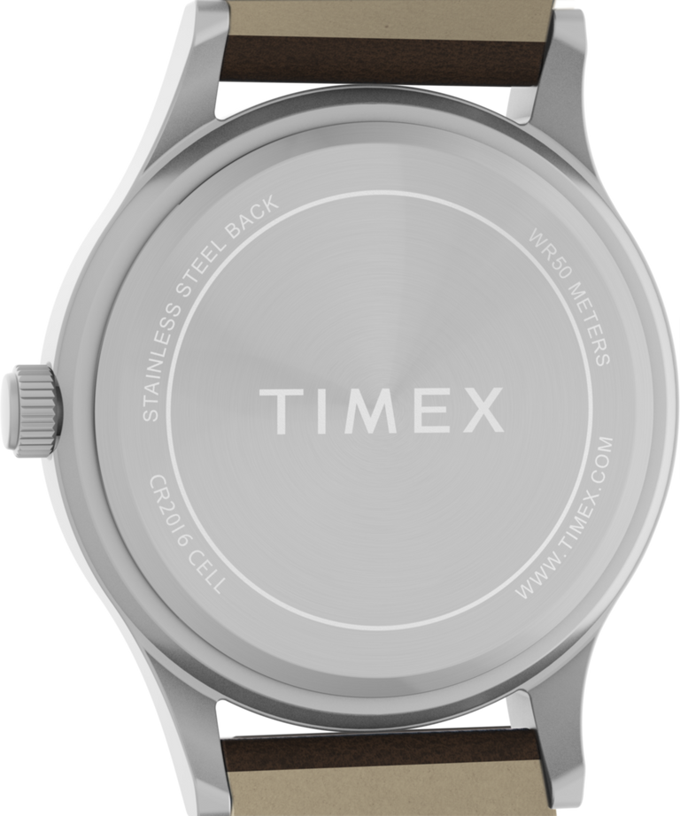 Imagen del fondo de la caja del reloj T40051 Expedition Metal Field de 39 mm con correa de piel