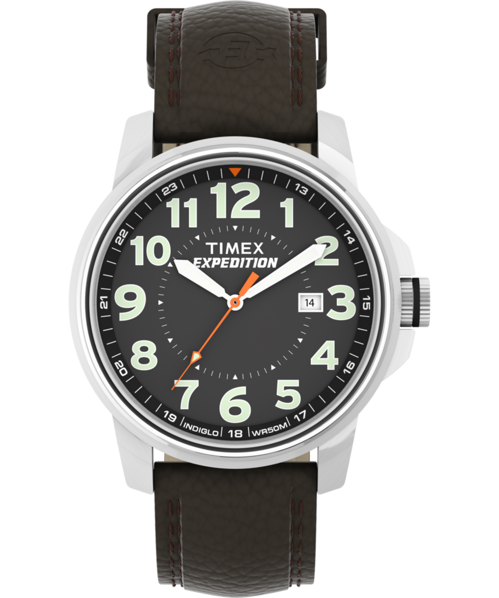 T44921 Expedition Metal Field 40mm Leather Strap Watch Primary Image