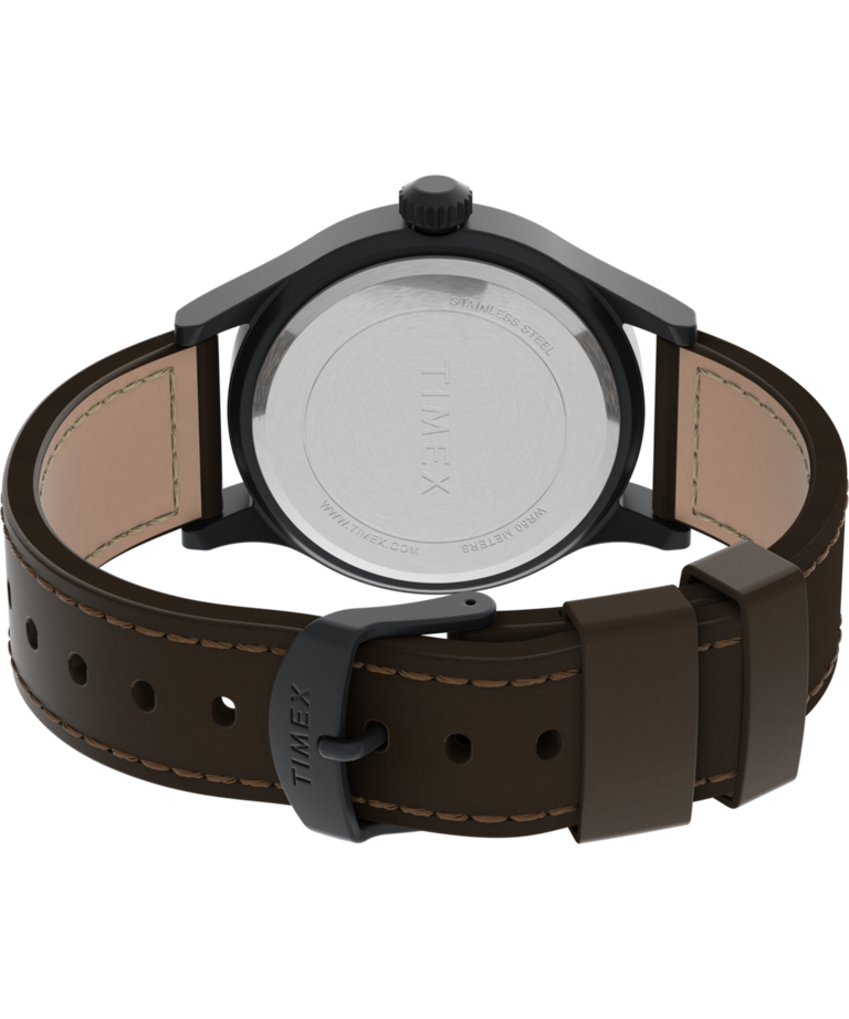 T49963 Expedition Scout 40mm Leather Strap Watch Caseback with Attachment Image