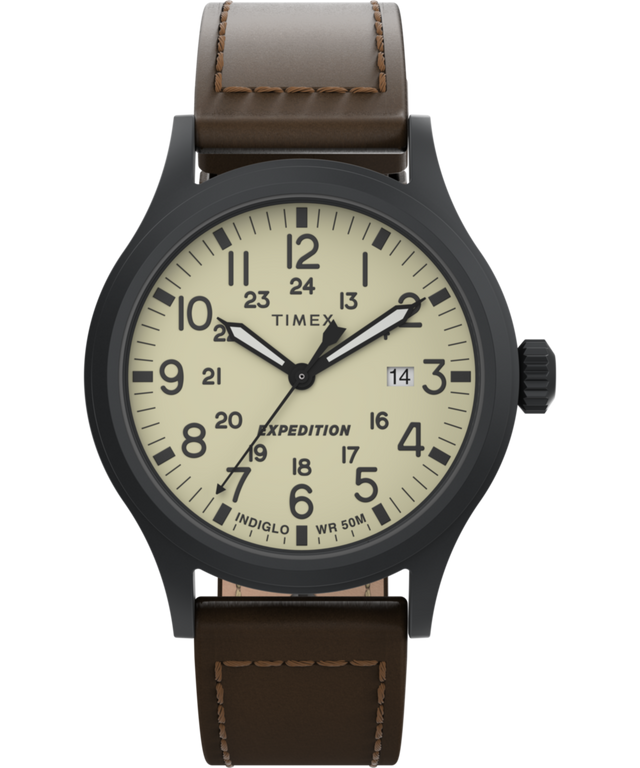 T49963 Expedition Scout 40mm Leather Strap Watch Primary Image