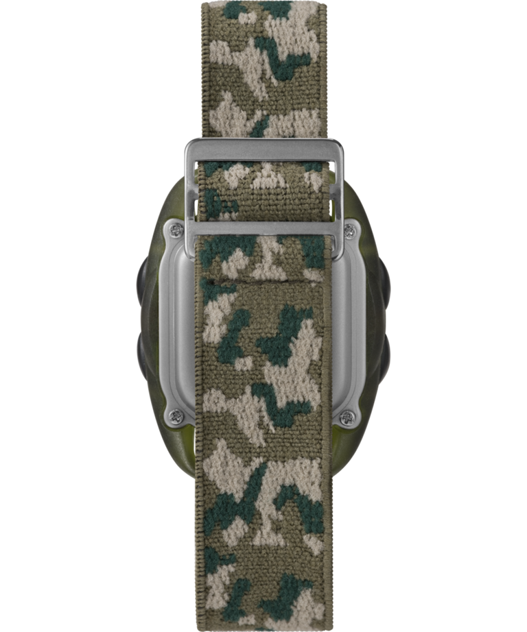 T71912 TIMEX TIME MACHINES® 34mm Green Camo Elastic Fabric Kids Digital Watch Strap Image