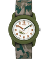 T78141 TIMEX TIME MACHINES® Reloj infantil de 29 mm con correa elástica de tejido de camuflaje verde. Imagen principal