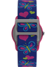 T89001 TIMEX TIME MACHINES® Correa para reloj infantil de tela elástica azul con mariposas y corazones, 29 mm. Imagen