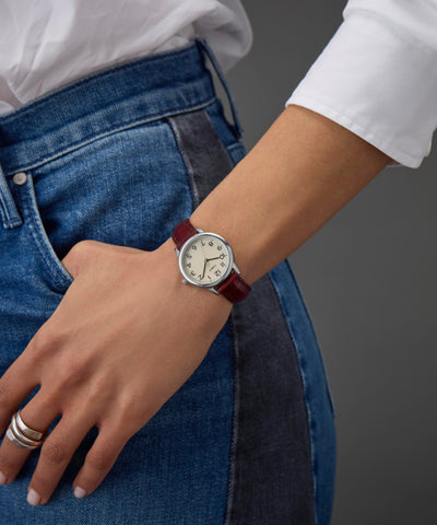 TW2R30300 Easy Reader 30mm Leather Strap Watch Primary Wrist Image